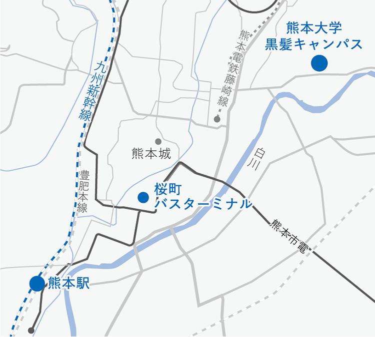熊本大学周辺地図